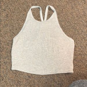 cream cropped halter top